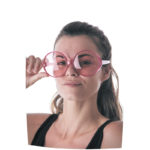 ACCESSOIRES DE FETE-LUNETTES-ACCESSOIRES LUNETTES-LUNETTES HIPPIE GEANTES ROSE