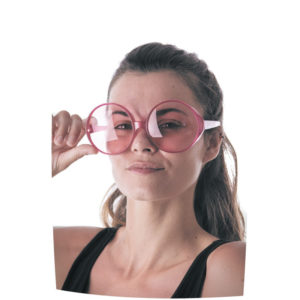 ACCESSOIRES DE FETE-LUNETTES-ACCESSOIRES LUNETTES-LUNETTES HIPPIE GEANTES ROSE