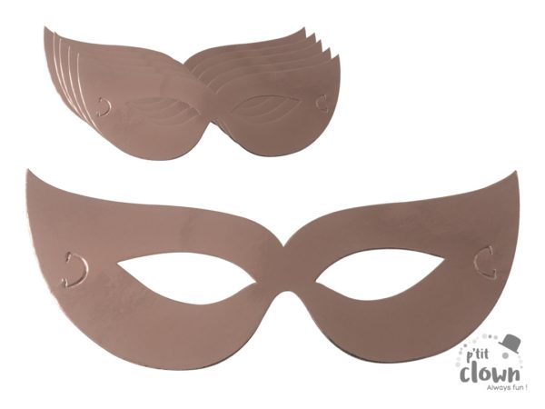 ACCESSOIRES DE FETE-MASQUE LOUPS-MASQUE EN CARTONS-LOUPS EN CARTON ROSE GOLD