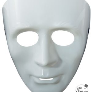 ACCESSOIRES DE FETE-MASQUE-MASQUE BLANC ADULTE-MASQUE VISAGE BLANC