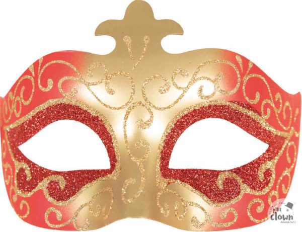 ACCESSOIRES DE FETE-MASQUE-MASQUE LOUP VENITIEN-ROUGE