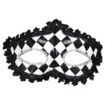 ACCESSOIRES DE FETE-MASQUES-MASQUE LOUP DAMIER-MASQUE VENITIEN