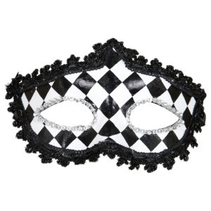 ACCESSOIRES DE FETE-MASQUES-MASQUE LOUP DAMIER-MASQUE VENITIEN