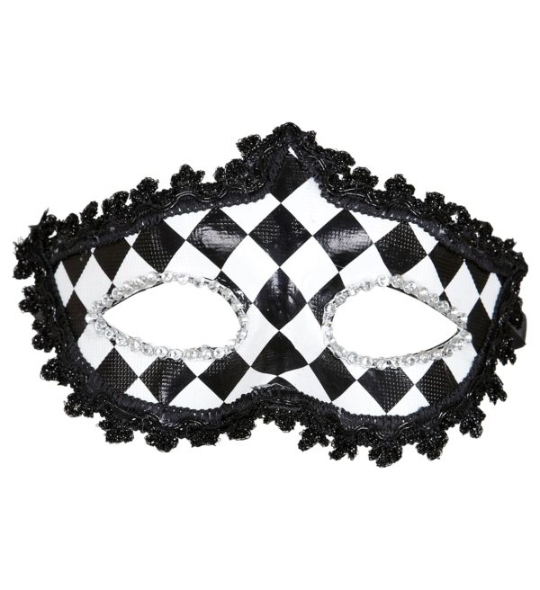 ACCESSOIRES DE FETE-MASQUES-MASQUE LOUP DAMIER-MASQUE VENITIEN