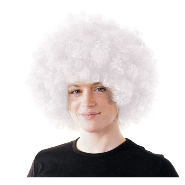 ACCESSOIRES DE FETE-PERRUQUES-PERRUQUE CHICCO-PERRUQUE AFRO-PERRUQUE ANNEES 80-PERRUQUE CHICCO BLANCHE
