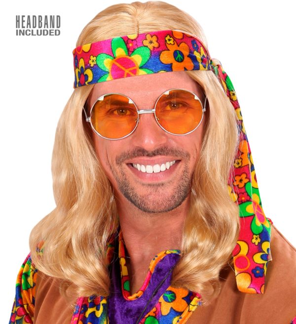 ACCESSOIRES-DE-FETE-PERRUQUES-PERRUQUE-HIPPIE-HOMME BLONDE
