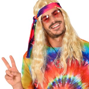 ACCESSOIRES DE FETE-PERRUQUES-PERRUQUE HIPPIE-PERRUQUE BLONDE-PERRUQUE HIPPIE BLONDE-PERRUQUE HOMME-PERRUQUE FEMME