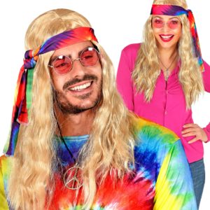 ACCESSOIRES DE FETE-PERRUQUES-PERRUQUE HIPPIE-PERRUQUE BLONDE-PERRUQUE HIPPIE BLONDE-PERRUQUE HOMME-PERRUQUE FEMME