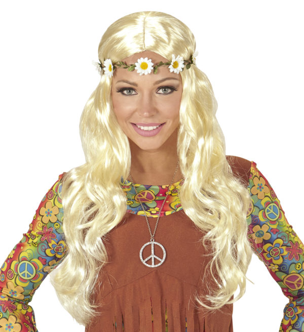 ACCESSOIRES DE FETE-PERRUQUES-PERRUQUE HIPPIE-PERRUQUE HIPPIE BLONDE FEMME