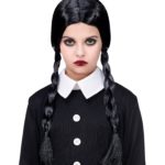 ACCESSOIRES DE FETE-PERRUQUES-PERRUQUE MERCREDI-PERRUQUE FILLE SOMBRE-PERRUQUE TRESSES NOIRES
