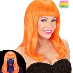 ACCESSOIRES DE FETE-PERRUQUES-PERRUQUE ORANGE FLUO