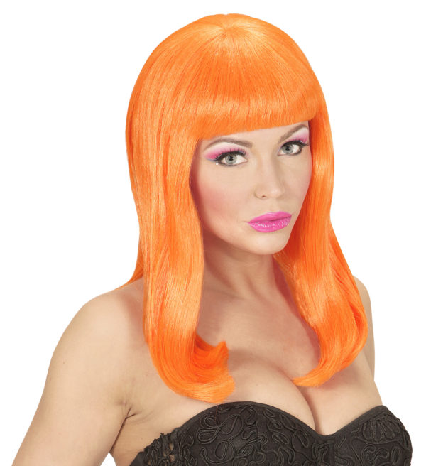ACCESSOIRES DE FETE-PERRUQUES-PERRUQUE ORANGE FLUO