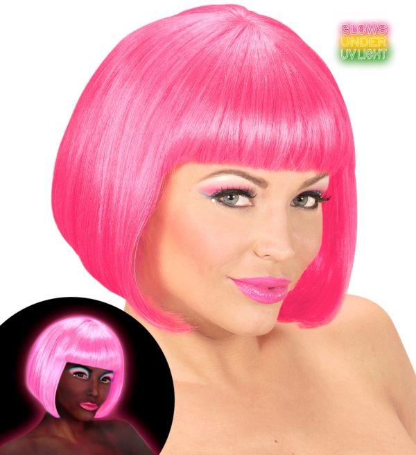ACCESSOIRES DE FETE-PERRUQUES-PERRUQUE ROSE FLUO