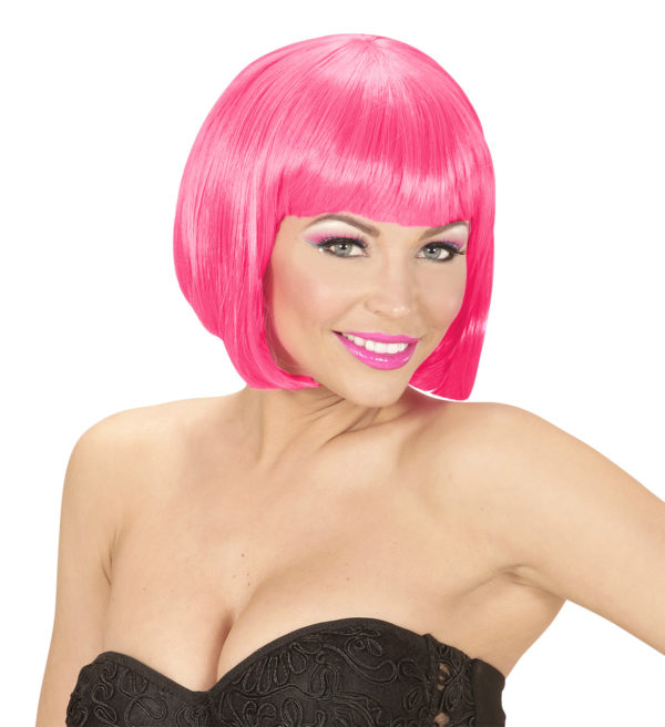ACCESSOIRES DE FETE-PERRUQUES-PERRUQUE ROSE FLUO