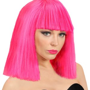 ACCESSOIRES DE FETE-PERRUQUES-PERRUQUES SHOWGIRL-PERRUQUE SHOWGIRL-PERRUQUE ROSE FLUO
