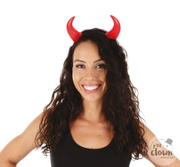 ACCESSOIRES DE FETE-SERRE TETE DE DIABLE-SERRE TETE-DIABLE-CORNES ROUGE