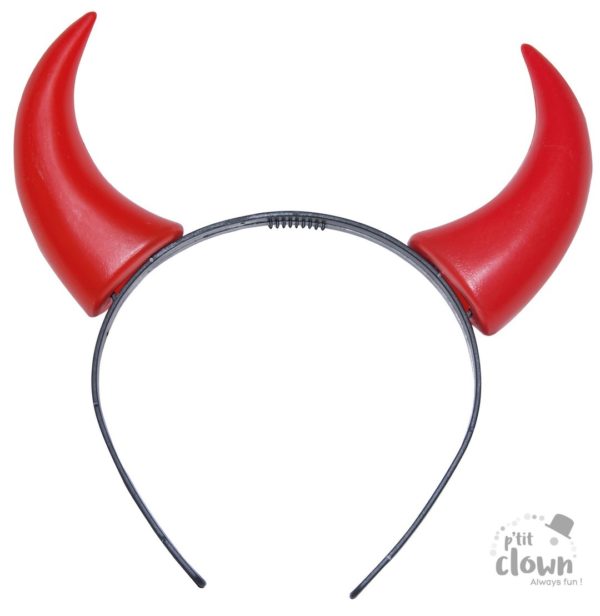 ACCESSOIRES DE FETE-SERRE TETE DE DIABLE-SERRE TETE-DIABLE-CORNES ROUGE