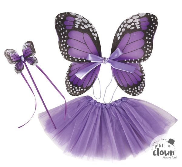 ACCESSOIRES DE FETE-SET PAPILLON-PAPILLON VIOLET-SET PAPILLON VIOLET ENFANT