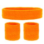 ACCESSOIRES DE FETE-SET-SET BANDEAU-ACCESSOIRES FLUO-ACCESSOIRES ANNEES 80-ACCESSOIRES ORANGE FLUO