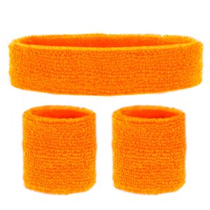 ACCESSOIRES DE FETE-SET-SET BANDEAU-ACCESSOIRES FLUO-ACCESSOIRES ANNEES 80-ACCESSOIRES ORANGE FLUO