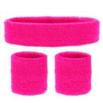 ACCESSOIRES DE FETE-SET-SET BANDEAU-ACCESSOIRES FLUO-ACCESSOIRES ANNEES 80-ACCESSOIRES ROSE FLUO