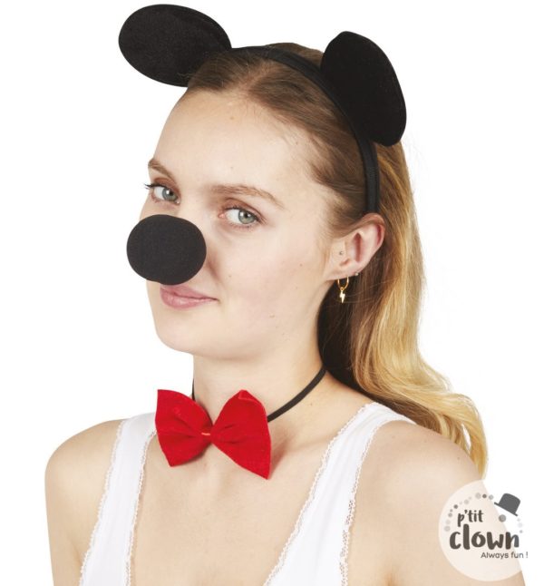 ACCESSOIRES DE FETE-SET SOURIS NOIR-ACCESSOIRES ANIMAUX-SOURIS NOIR