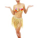 ACCESSOIRES DE FETE-SOUTIEN GORGE HAWAI-SOUTIEN GORGE FLEURS-TROPICAL