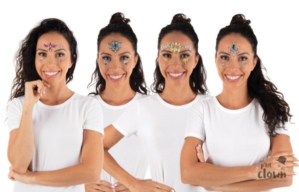 ACCESSOIRES DE FETE-STRASS VISAGE-MAQUILLAGE-FESTIVAL-PAILETTES