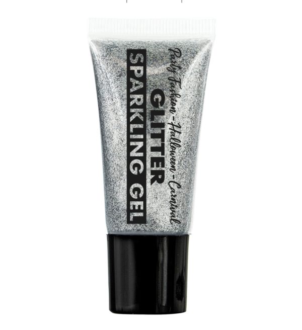 ACCESSOIRES DE FETE-TUBE GLITTER ARGENT-MAQUILLAGE