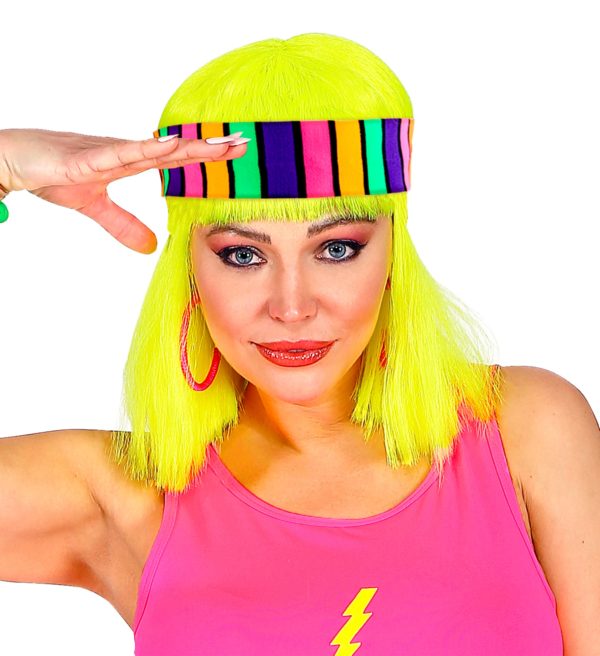 ACCESSOIRES DE FTE-BANDEAU-BANDEAU FLUO-BANDEAU MULTICOLORE-BANDEAU DISCO-ANNEES 80-FLUO