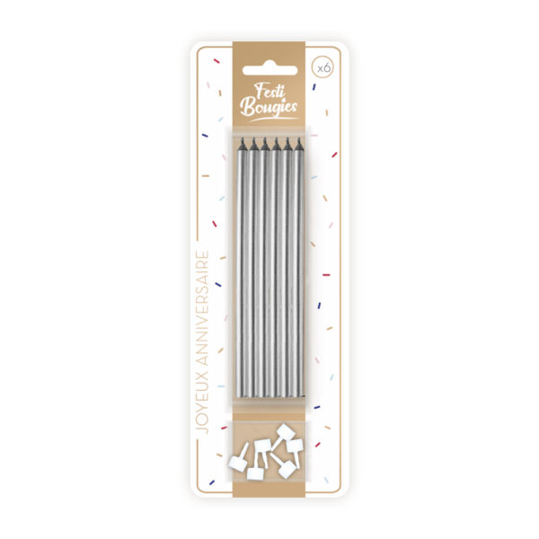ANNIVERSAIREADULTE-BOUGIES-ARGENT-LONGUES
