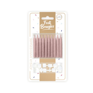 Anniversaire adulte, bougies, rose gold, 10