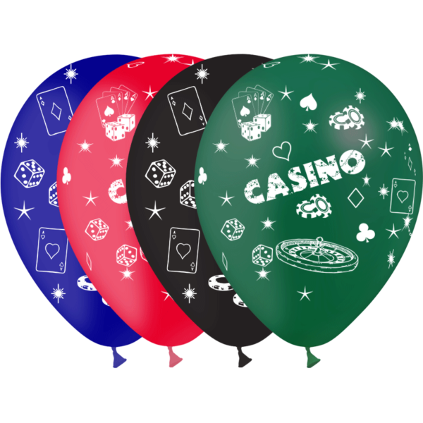 Anniversaire adulte, casino, ballons latex