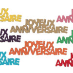 Anniversaire adulte, Multicouleur, confettis, bois