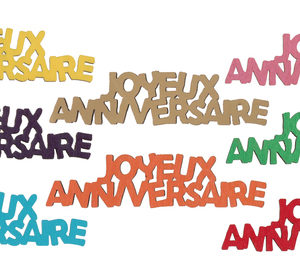 Anniversaire adulte, Multicouleur, confettis, bois