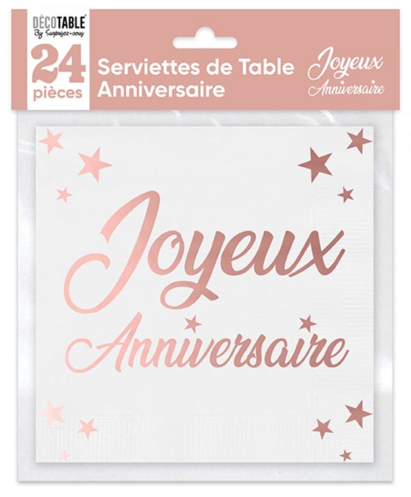 ANNIVERSAIREADULTE-THEMESCOULEURS-ROSEGOLD-SERVIETTES