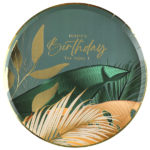 Anniversaire adulte, tropical, jungle, assiettes