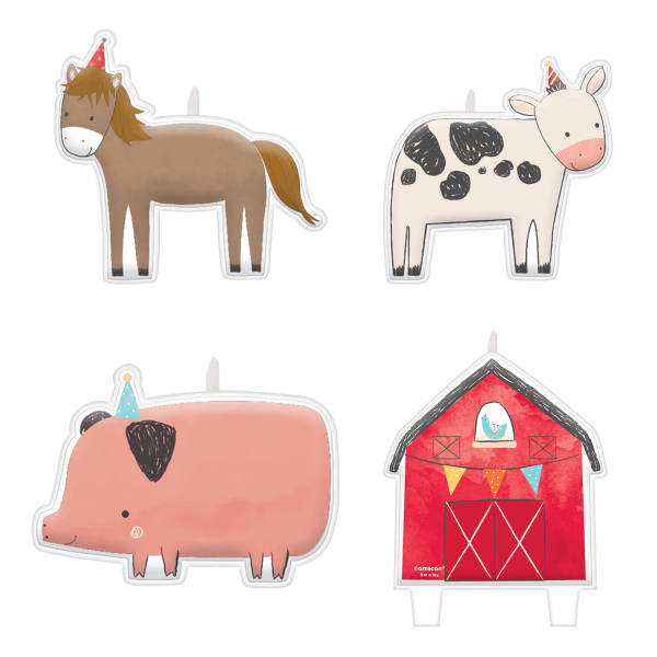 Anniversaire enfant, animaux de la ferme, bougies