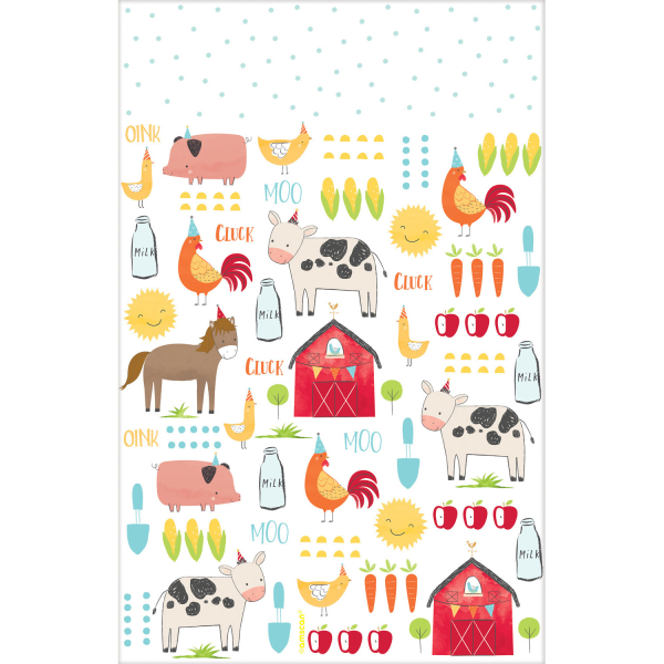 Anniversaire enfant, animaux de la ferme, nappe