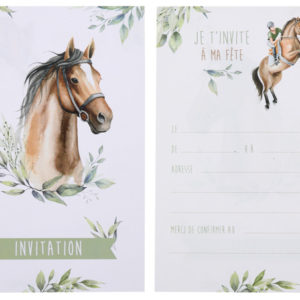 Anniversaire enfant, cheval, invitations