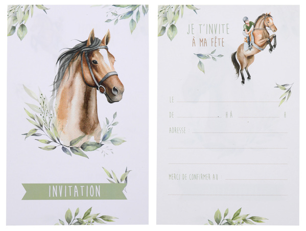 Anniversaire enfant, cheval, invitations