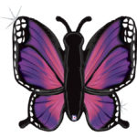 Anniversaire enfant, papillon, ballon alu, violet