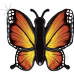 Anniversaire enfant, papillon, ballons alu, papillon orange