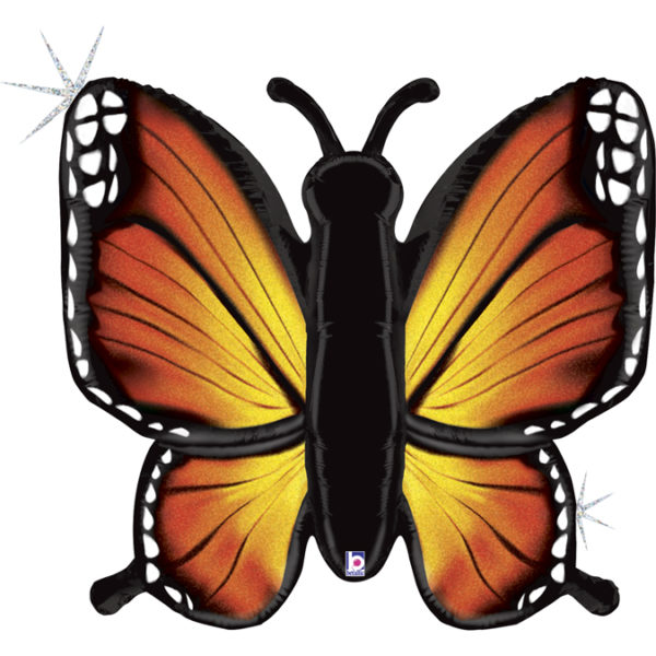 Anniversaire enfant, papillon, ballons alu, papillon orange