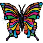 Anniversaire enfant, papillon, ballons alu, pop art