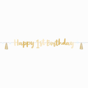 Anniversaire enfant, 1er anniversaire, guirlande, bleu