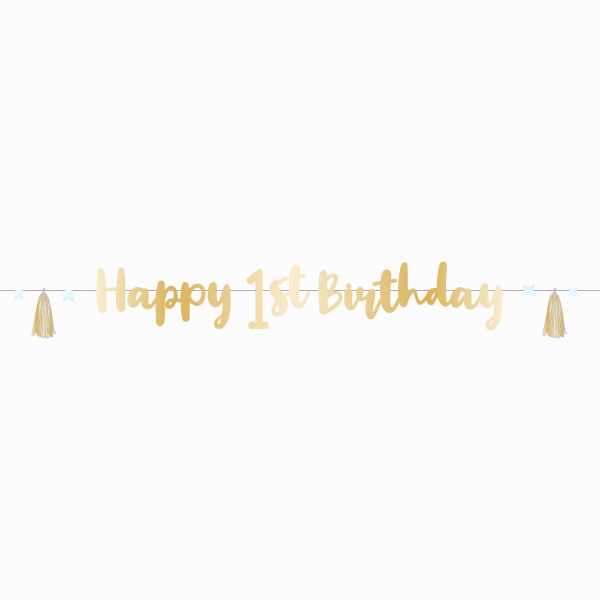 Anniversaire enfant, 1er anniversaire, guirlande, bleu