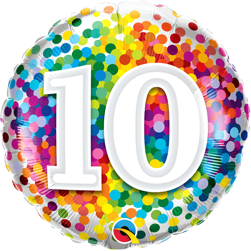 Ballons et hélium, ballons aluminium, ballons anniversaire, 10 ans