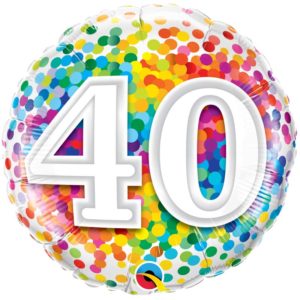 Ballons et hélium, ballons aluminium, ballons anniversaire, 40 ans