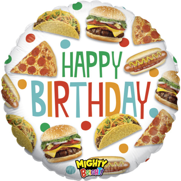 Ballons et hélium, ballons aluminium, ballons anniversaire, ballon food birthday